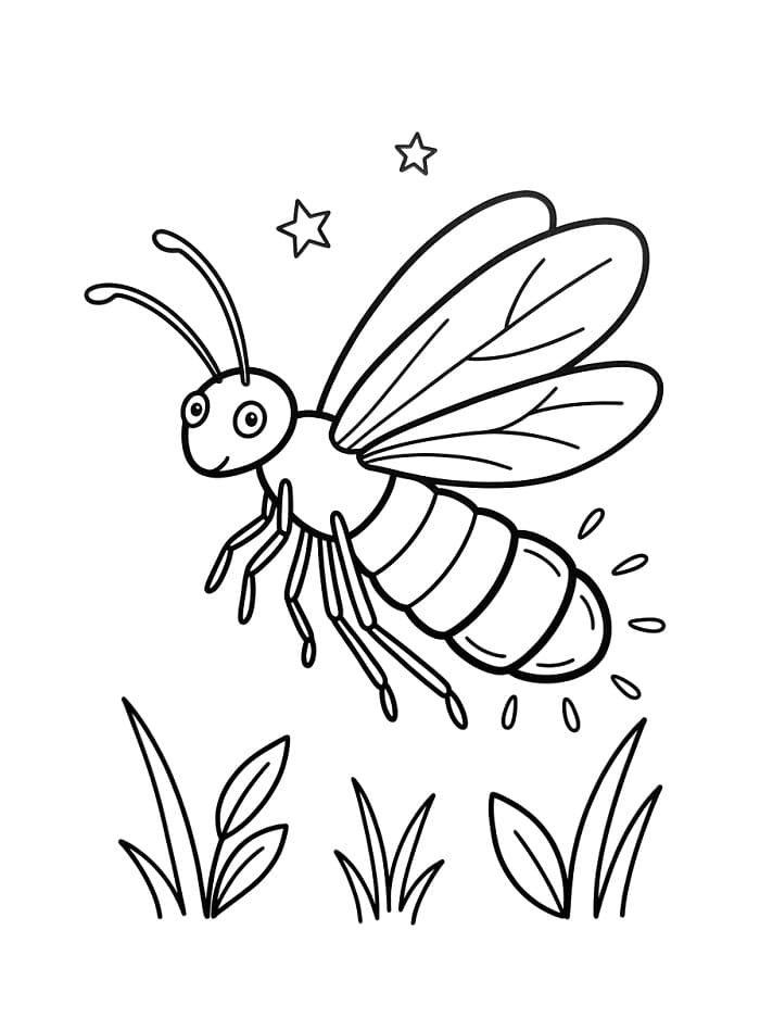 Coloriage Luciole joyeuse