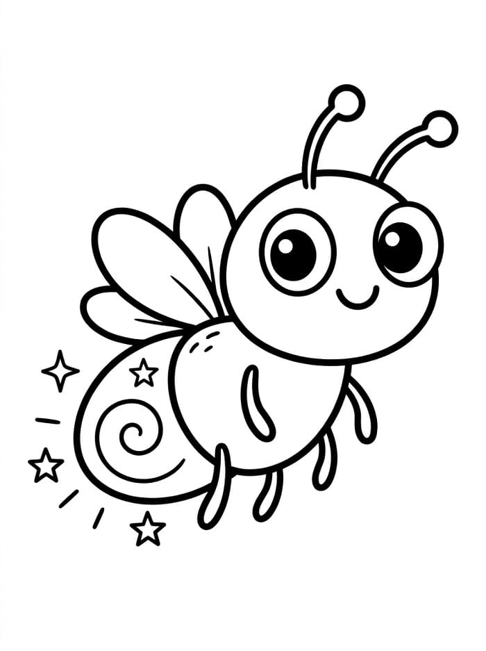 Coloriage Luciole très mignonne