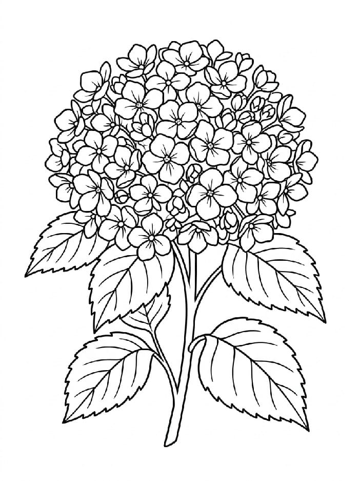 Coloriage Magnifique hortensia