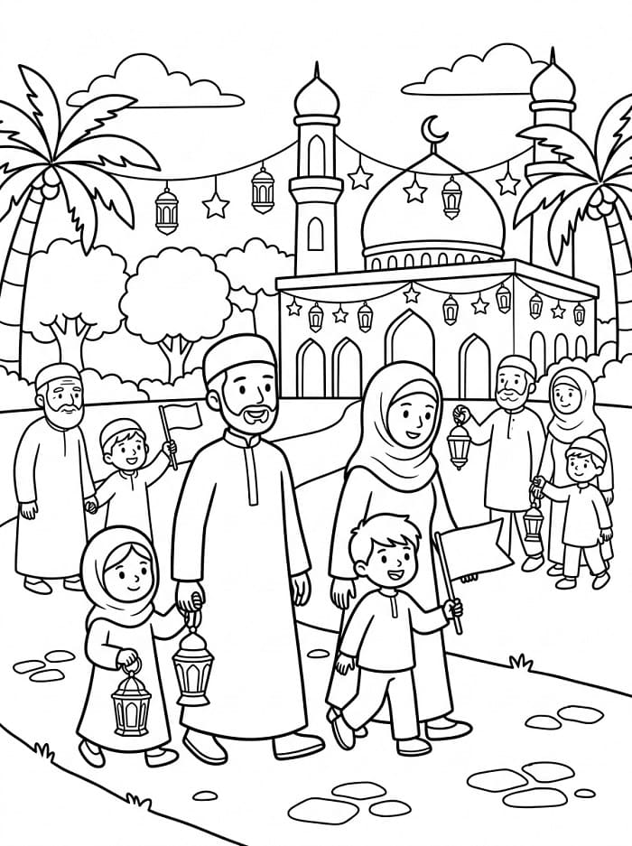 Coloriage Mawlid Gratuit Pour les Enfants