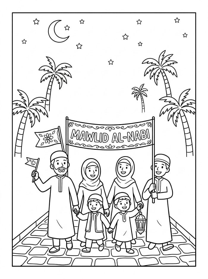 Coloriage Mawlid Imprimable