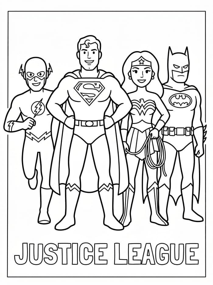 Coloriage Membres de Justice League