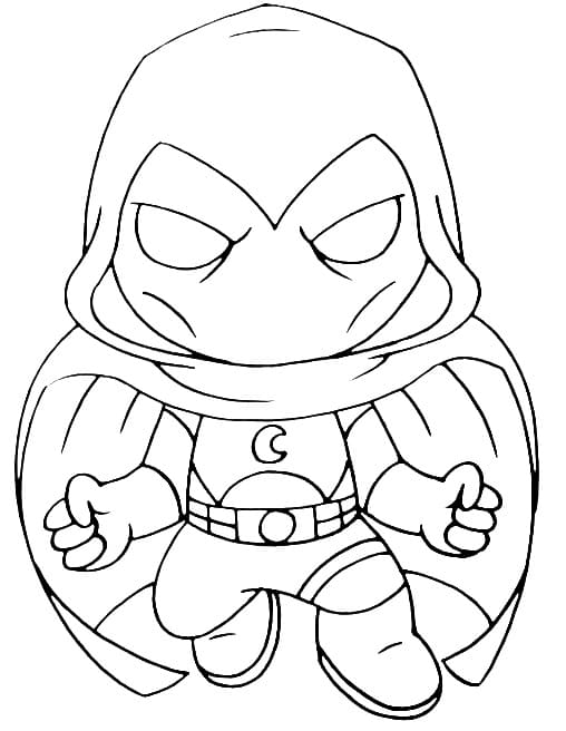 Coloriage Moon Knight Chibi