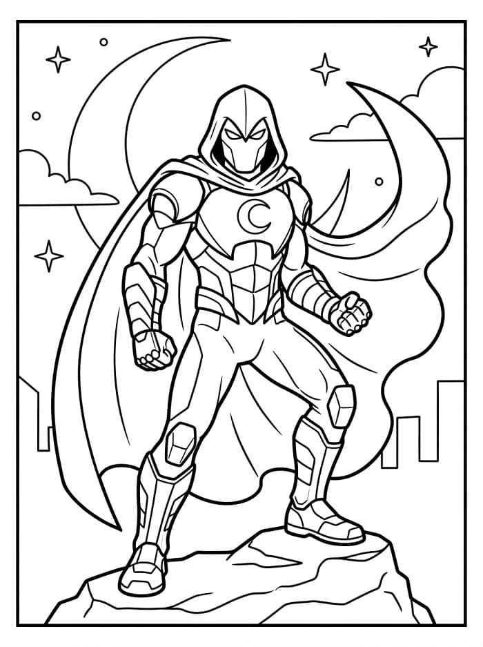 Coloriage Moon Knight dans Marvel