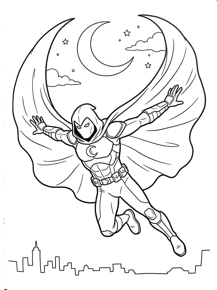 Coloriage Moon Knight Imprimable Gratuit
