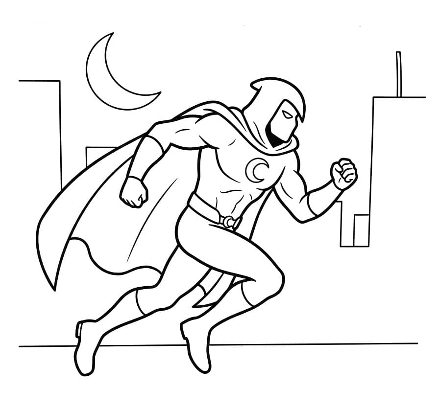 Coloriage Moon Knight Imprimable Pour les Enfants