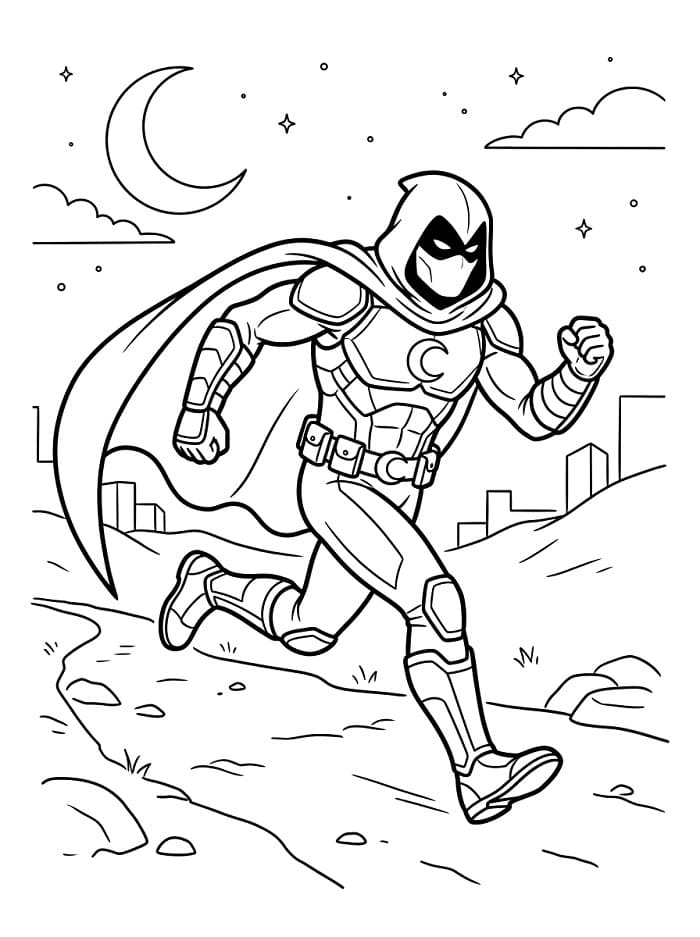 Coloriage Moon Knight Pour les Enfants
