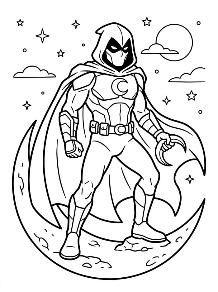 Coloriage Moon Knight Super-héros Marvel