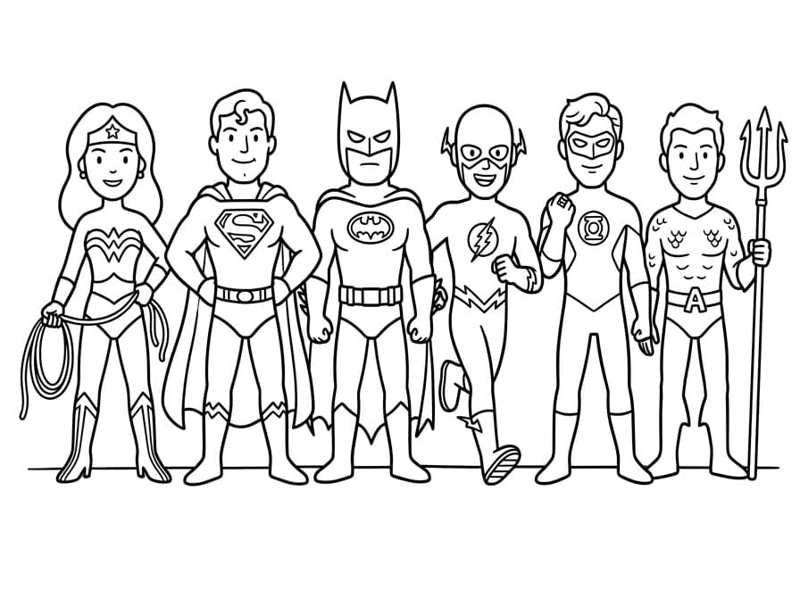 Coloriage Personnages dans Justice League