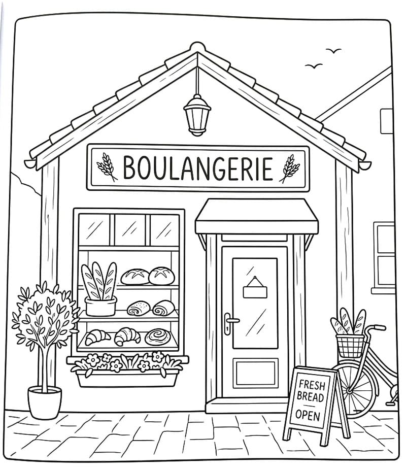 Coloriage Petite boulangerie