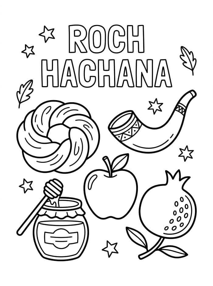 Coloriage Roch Hachana Gratuit Pour les Enfants