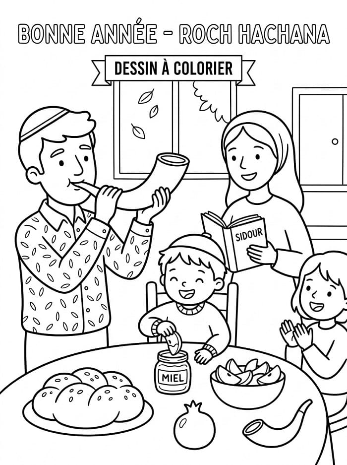 Coloriage Roch Hachana Pour Enfants