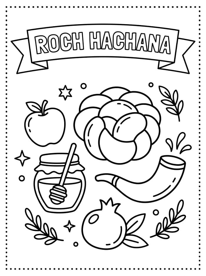 Coloriage Roch Hachana Pour les Enfants