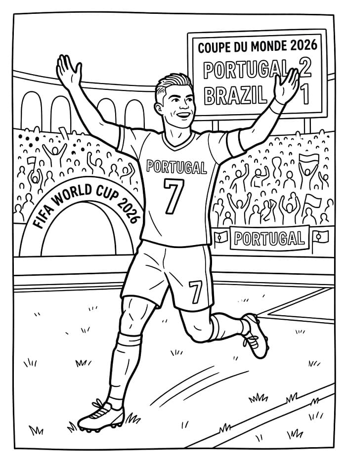 Coloriage Ronaldo Coupe du Monde 2026