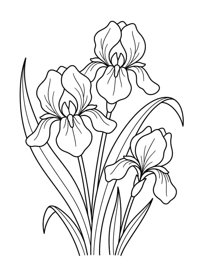 Coloriage Trois iris
