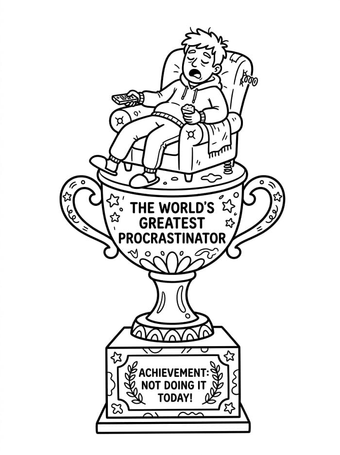 Coloriage Trophée amusant
