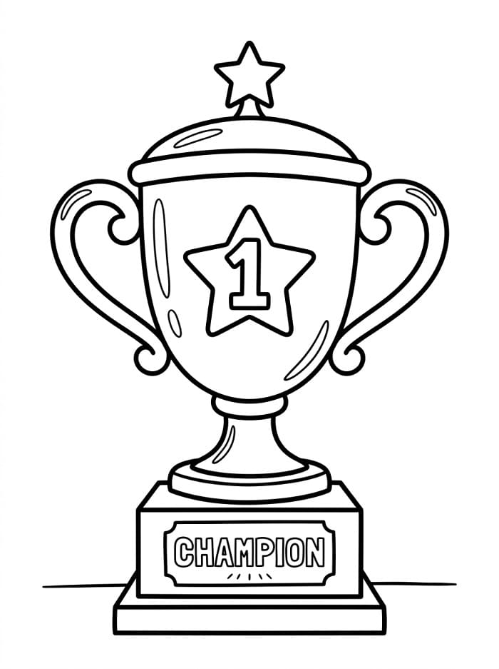 Coloriage Trophée du champion