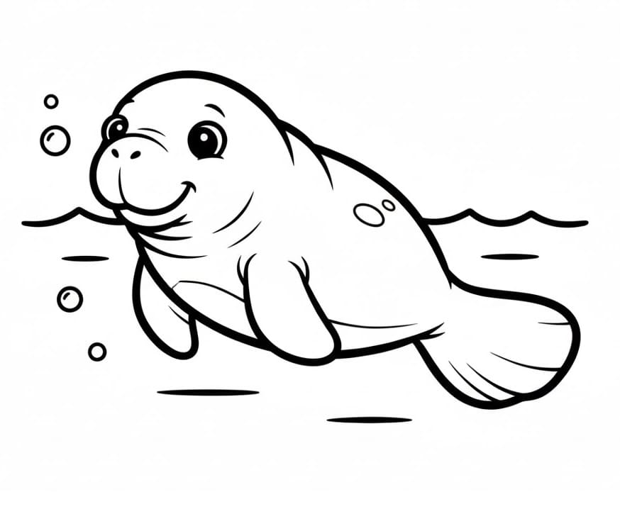 Coloriage Un Joli lamantin