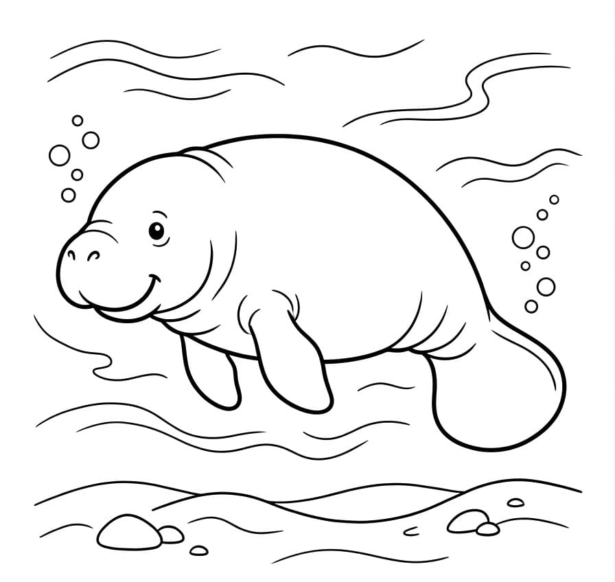 Coloriage Un lamantin