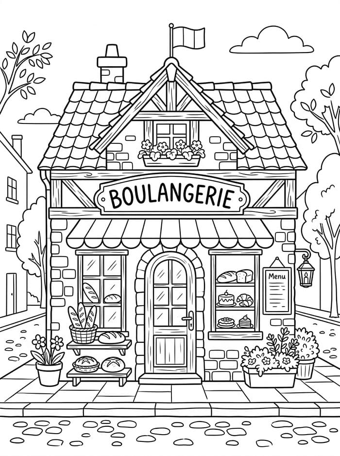 Coloriage Une bonne boulangerie