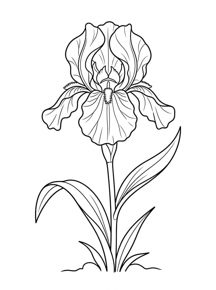 Coloriage Une fleur d'iris
