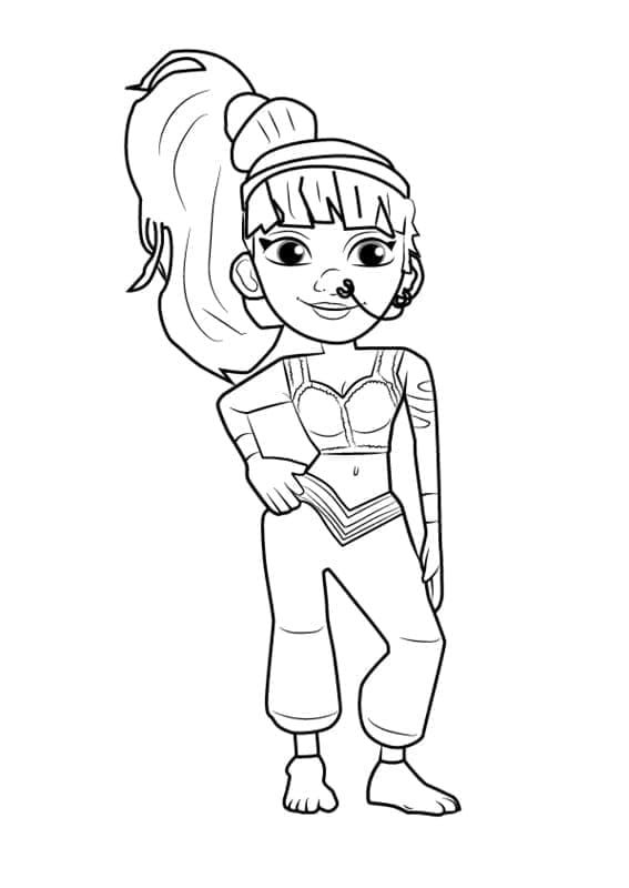 Coloriage Amira Subway Surfers