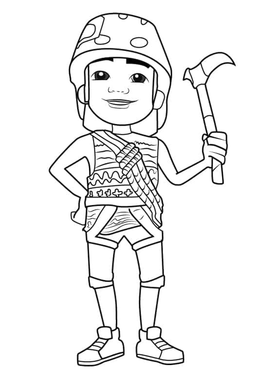 Coloriage Carlos Subway Surfers