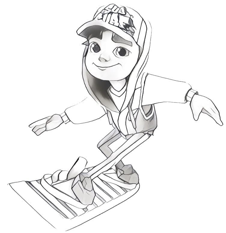 Coloriage Jake dans Subway Surfers