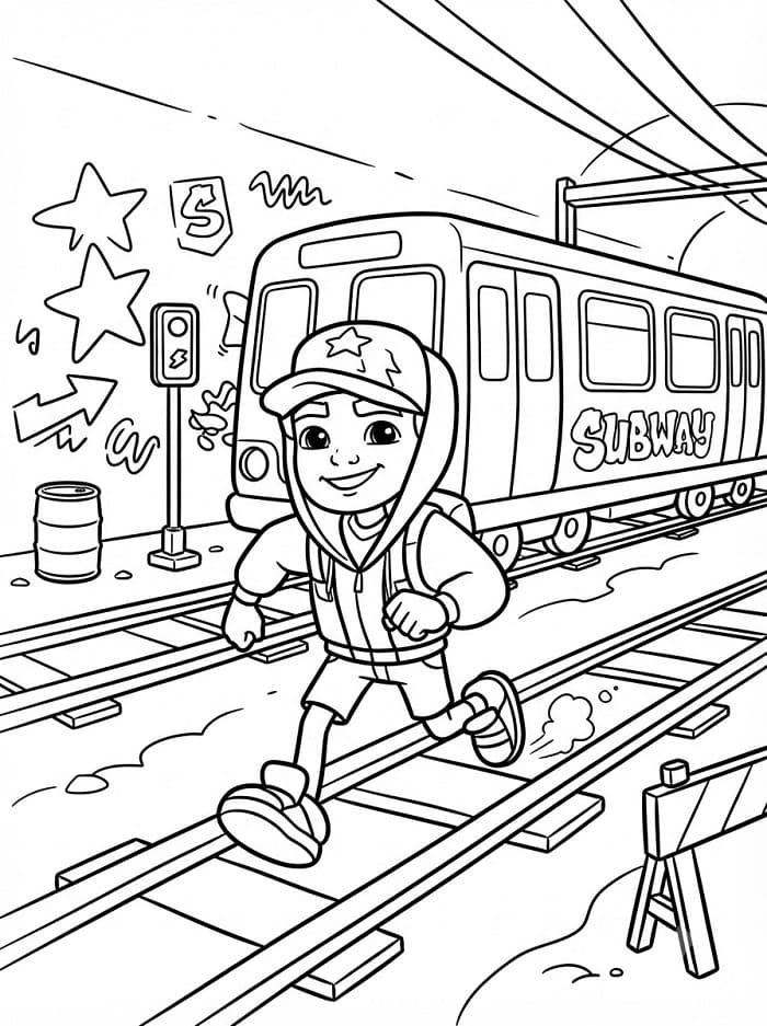Coloriage Subway Surfers Gratuit Pour les Enfants