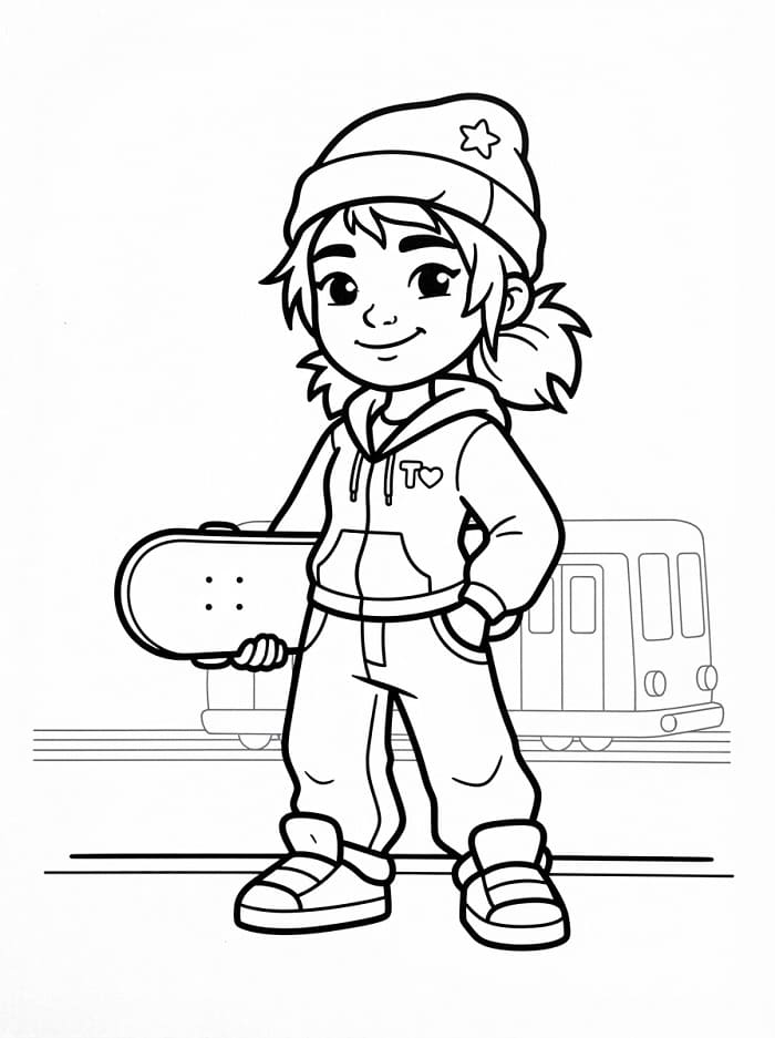 Coloriage Subway Surfers Imprimable Gratuit Pour les Enfants