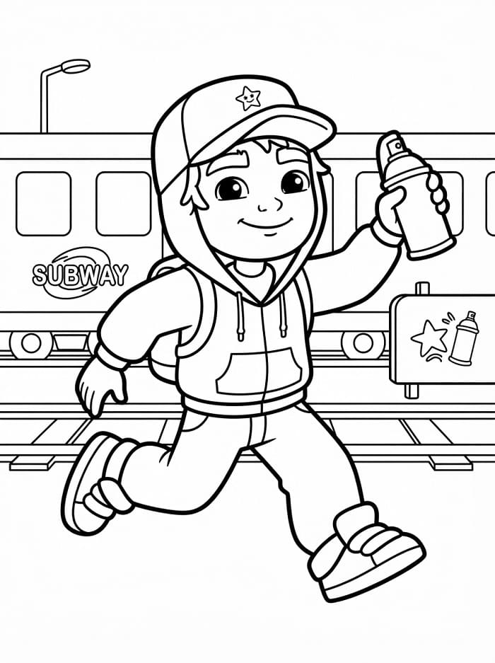 Coloriage Subway Surfers Imprimable Pour les Enfants