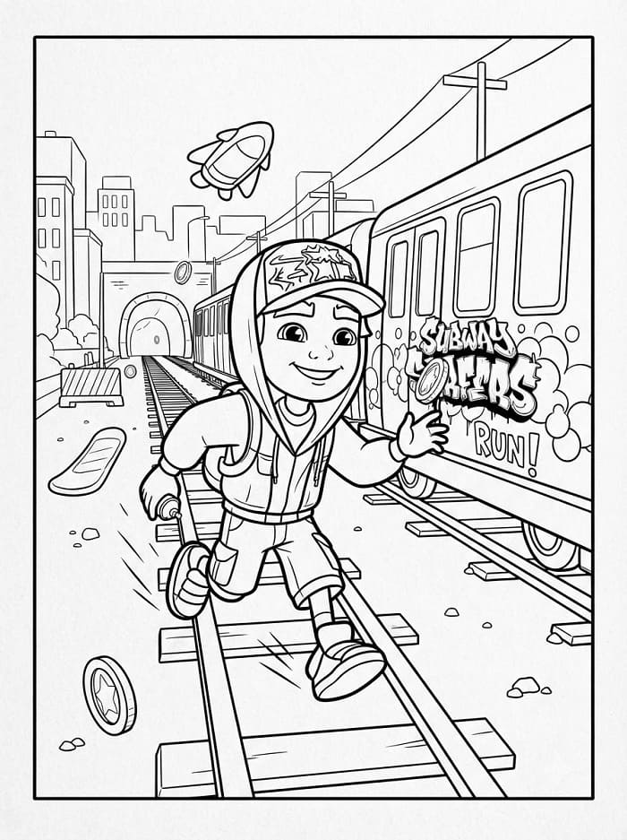 Coloriage Subway Surfers Pour les Enfants