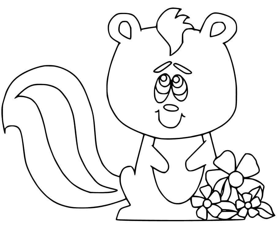 Coloriage Bébé moufette