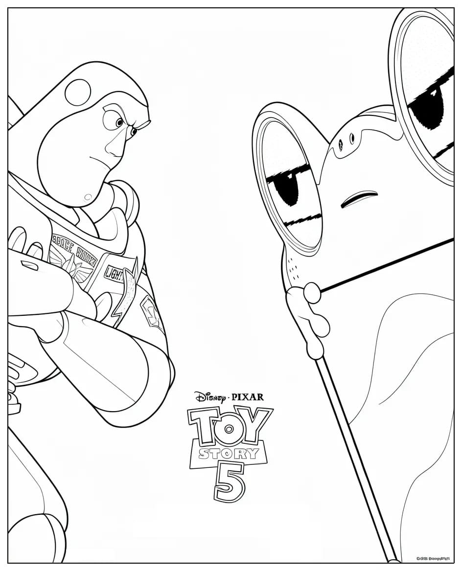 Coloriage Buzz L Eclair et Lilypad Toy Story 5