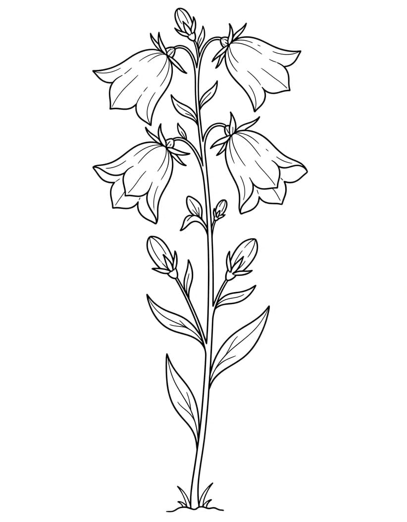 Coloriage Campanule réaliste