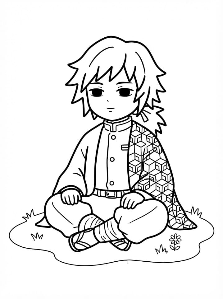 Coloriage Demon Slayer Giyu Tomioka