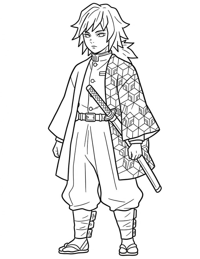 Coloriage Dessin de Giyu Tomioka Gratuit