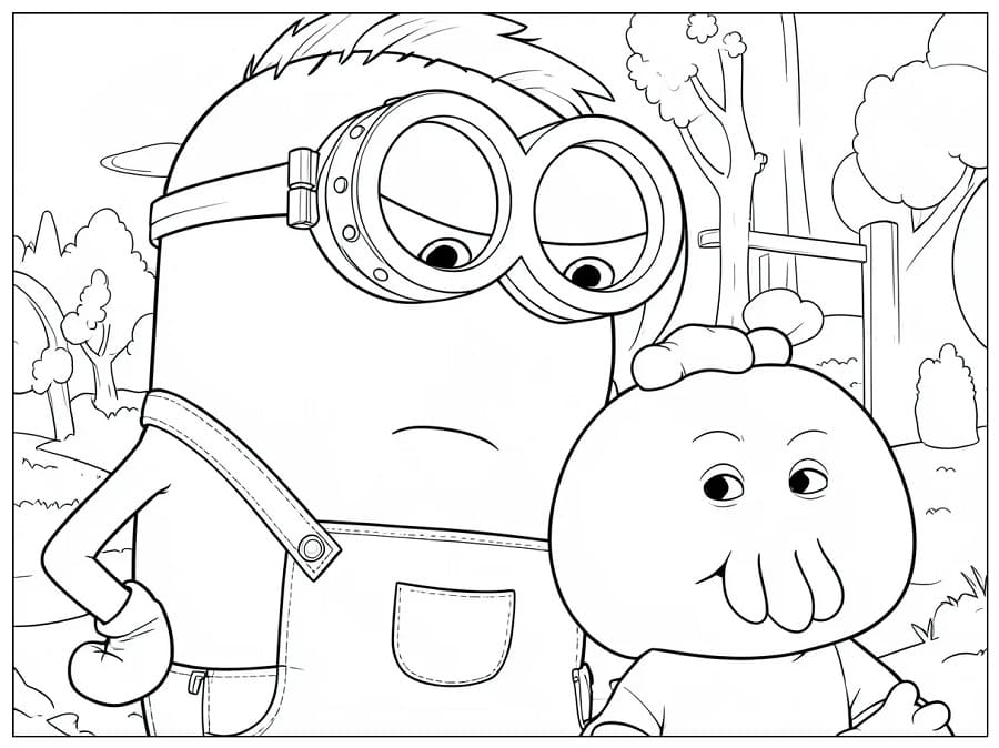 Coloriage Dessin de Minions et Monstres Gratuit