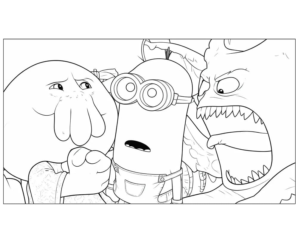 Coloriage Dessin de Minions et Monstres