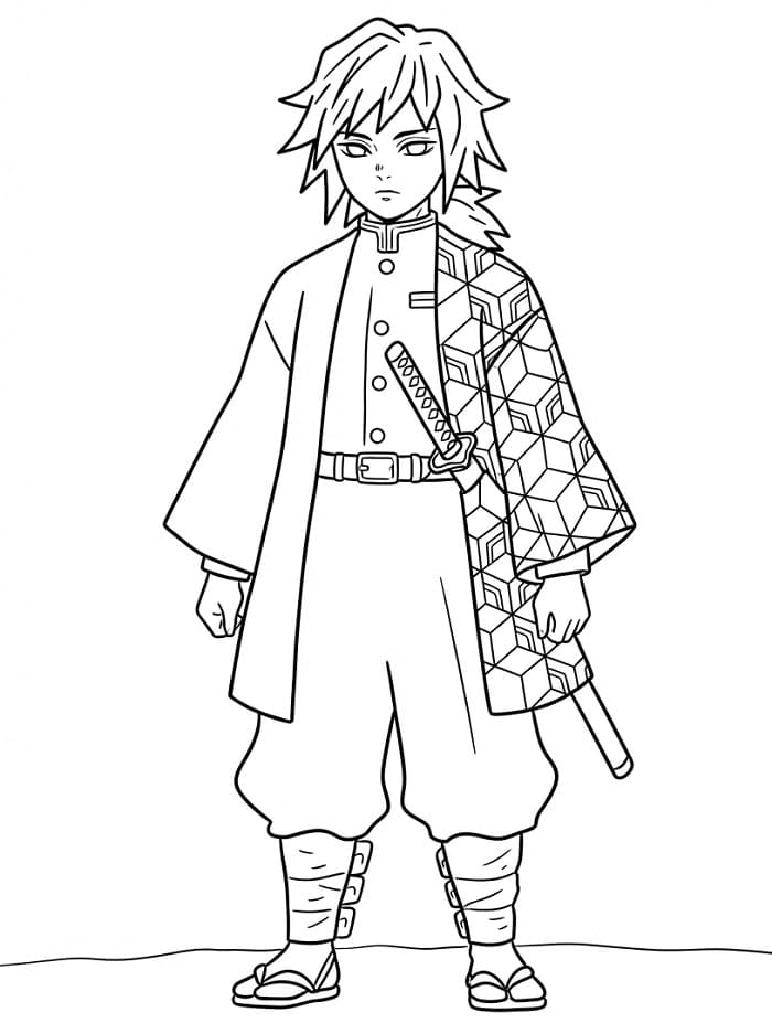 Coloriage Dessin Gratuit de Giyu Tomioka