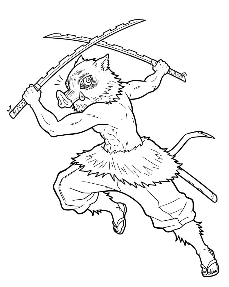 Coloriage Dessin Gratuit de Inosuke