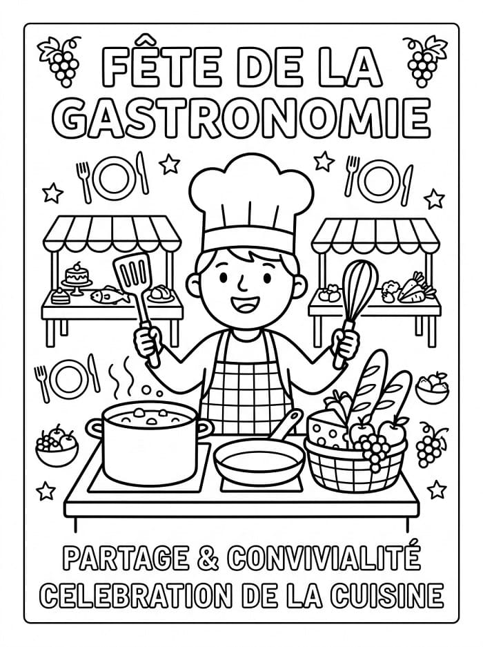 Coloriage Fête de Gastronomie