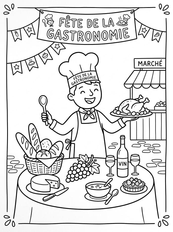 Coloriage Fête de la Gastronomie