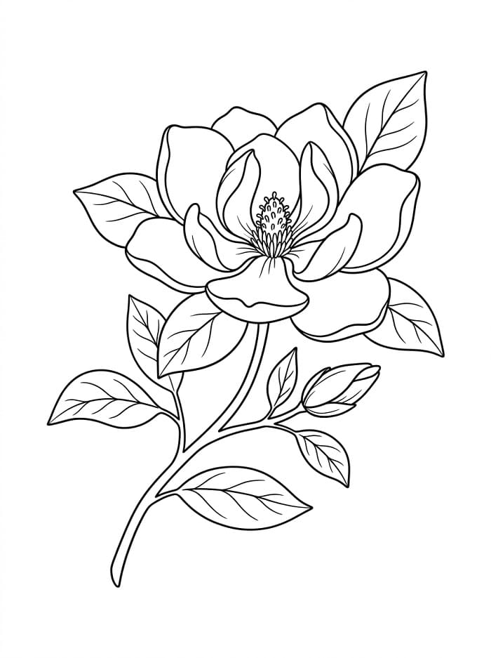 Coloriage Fleur Magnolia
