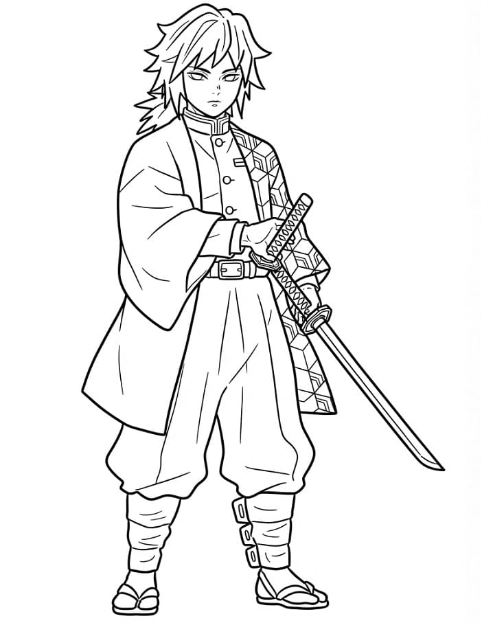Coloriage Giyu Tomioka