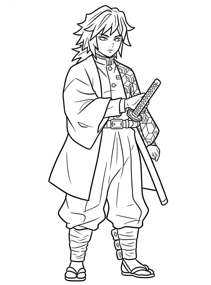 Coloriage Giyu Tomioka Demon Slayer