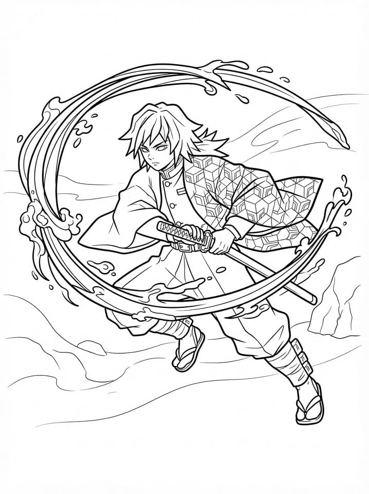 Coloriage Giyu Tomioka Gratuit