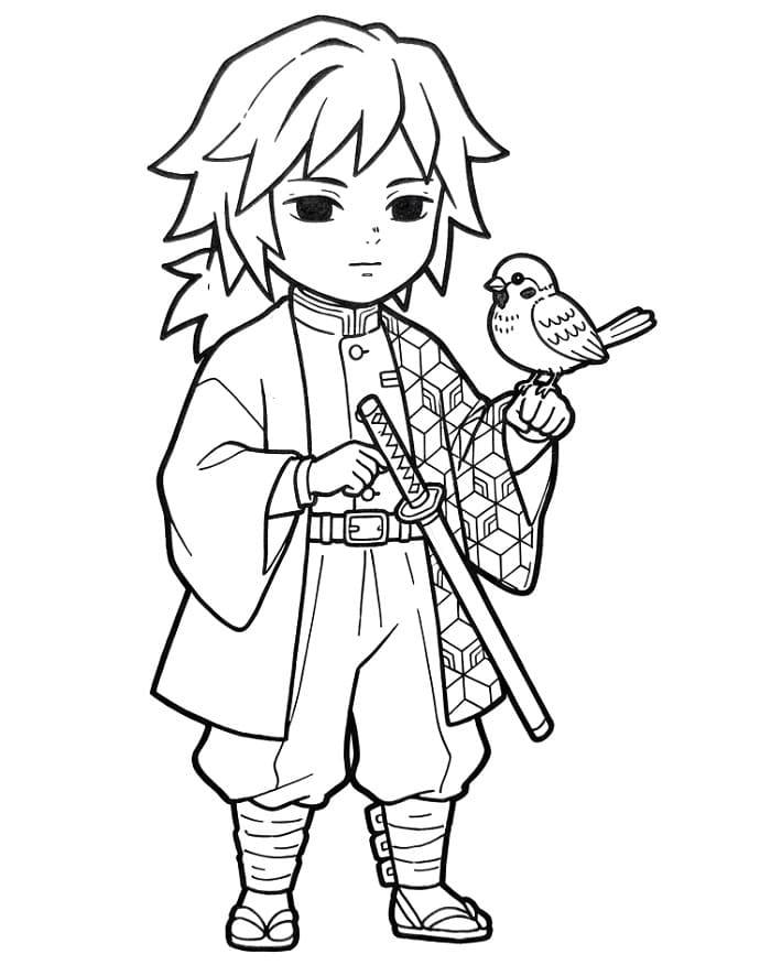 Coloriage Giyu Tomioka Pour Enfants