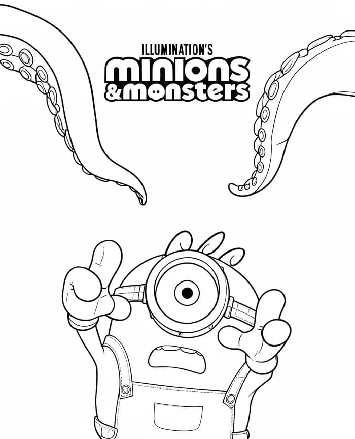 Coloriage Imprimable Minions et Monstres