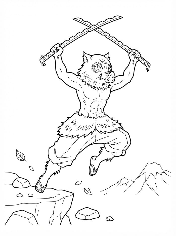 Coloriage Inosuke Hashibira